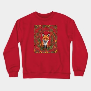 Mississippi Red Fox Surrounded By Tickseed Flowers Crewneck Sweatshirt